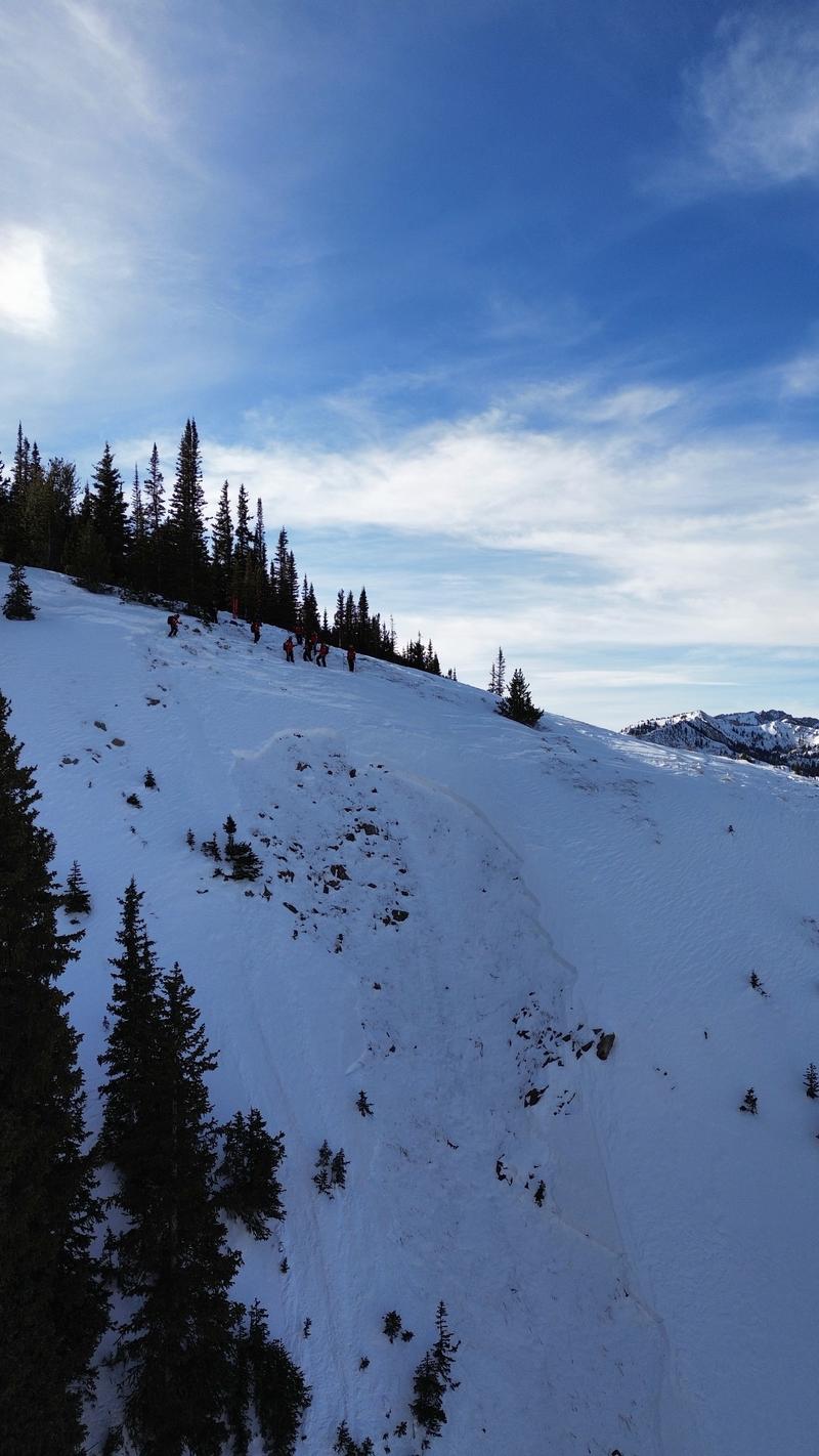 Avalanche failing on faceted snow on northerly aspects.